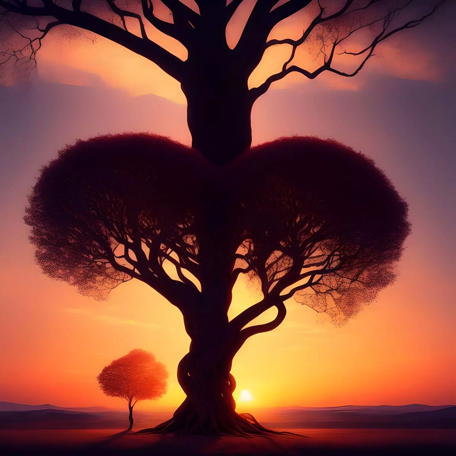 two trees interlocked showcasing the dedication for a man in a relationship.