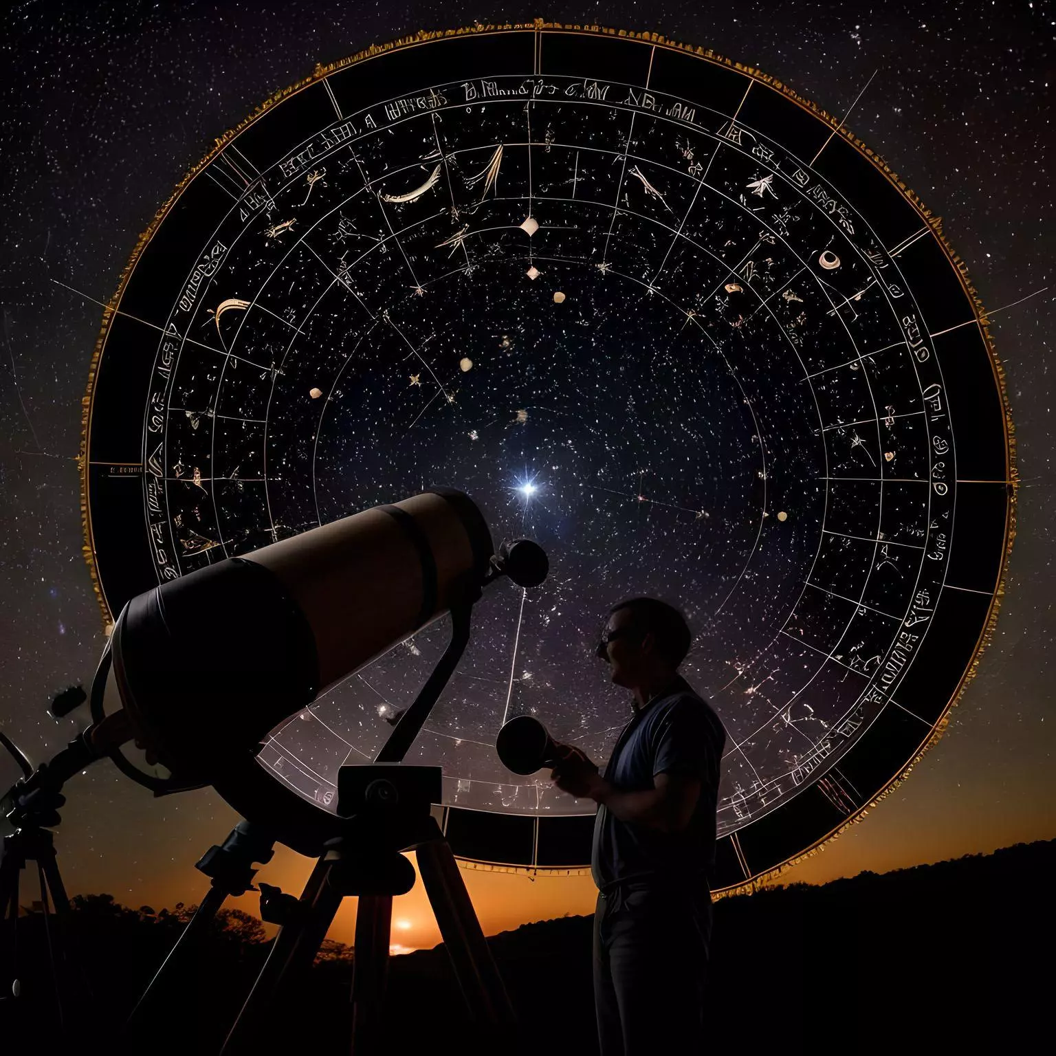 An astrologer examining the night sky. Understanding why is it called horoscopes?